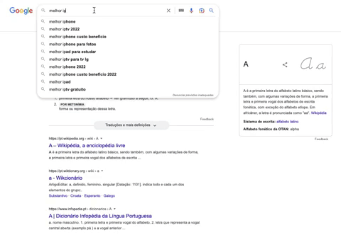 melhores iphones 2022 intencao de busca do google