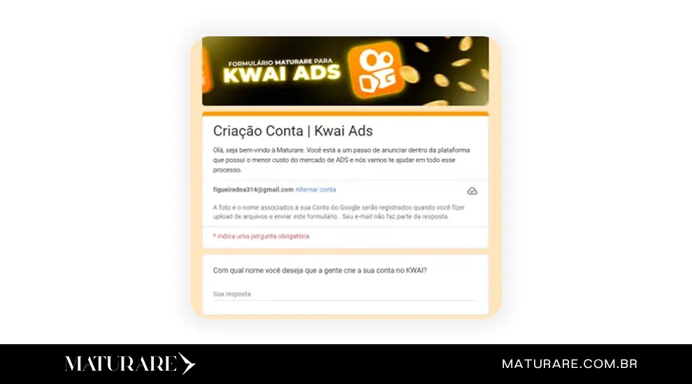 criação de conta kwai ads