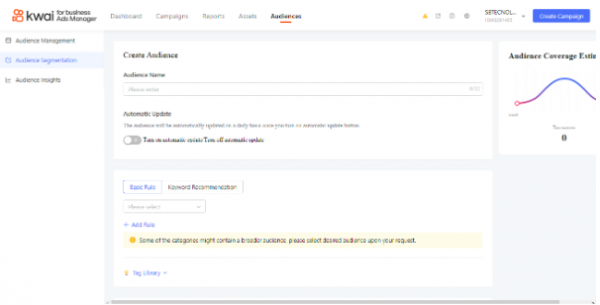 como segmentar a audiência no gerenciador do kwai ads
